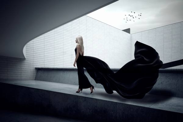 Photograph Andrew Samylov Black Gown on One Eyeland